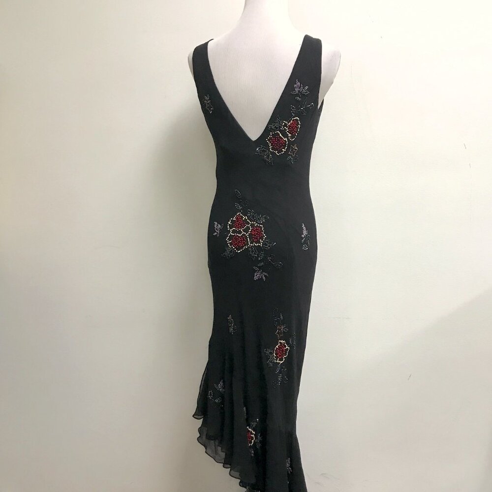 Sue Wong beaded silk long maxi evening dress floral embellished 8 party - Picture 8 of 10